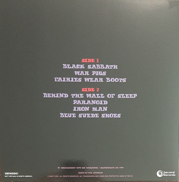 Black Sabbath : Paranoia (BBC Sunday Show : Broadcasting House London 26th April 1970) (LP, Ltd, Num, Unofficial, Pur)