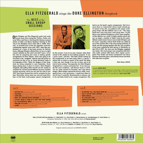 Ella Fitzgerald : Sings The Duke Ellington Songbook - The Best Of The Small Group Sessions (LP, Comp, Ltd, RE, RM, 180)