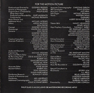 Philip Glass : Koyaanisqatsi (CD, Album, RE, PDO)