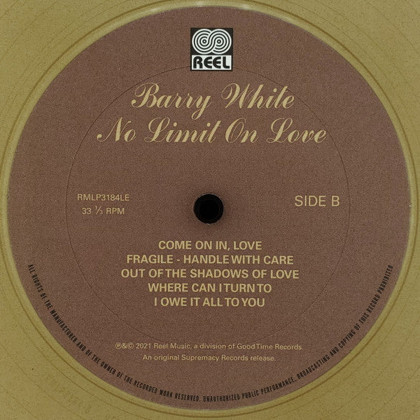 Barry White : No Limit On Love (LP, Album, RSD, Num, RE, Gol)