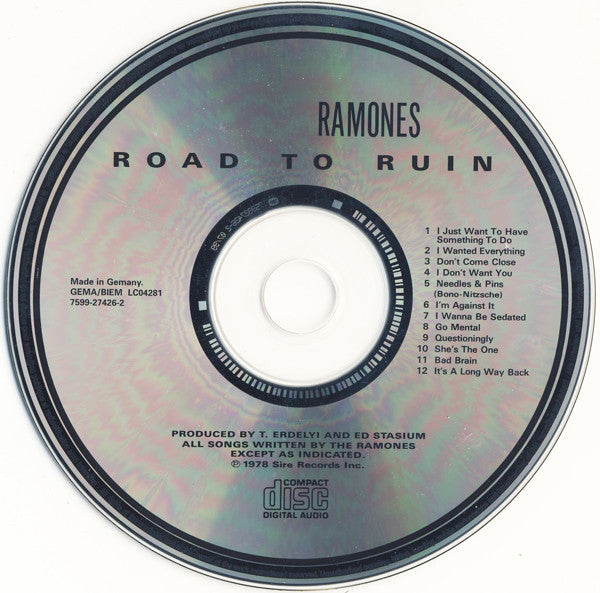 Ramones : Road To Ruin (CD, Album, RE)