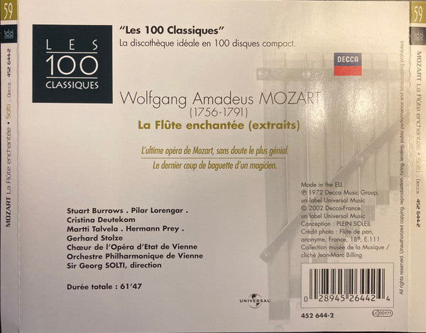 Wolfgang Amadeus Mozart : La Flûte Enchantée (CD, RE)