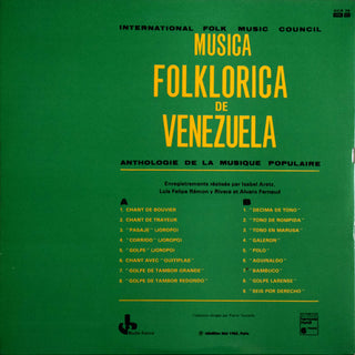 Various : Musica Folklorica De Venezuela (LP, Mono, RE)
