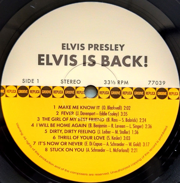 Elvis Presley : Elvis Is Back! (LP, Album, RE + CD, Comp, RE, Bon)