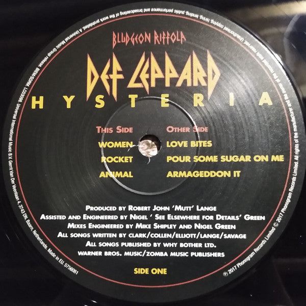 Def Leppard : Hysteria (2xLP, Album, RE, RM, 180)