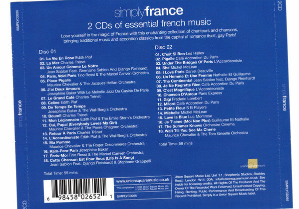 Various : Simply France (2 CDs Of Essential French Music) (2xCD, Comp, RE)