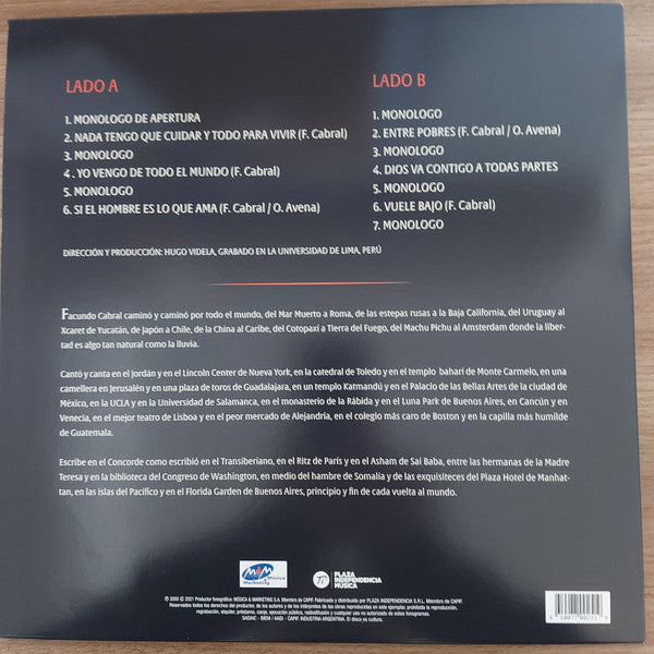 Facundo Cabral : En Vivo En La Universidad de Lima (LP, Album, Club)