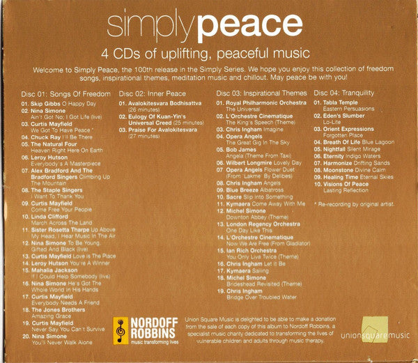 Various : Simply Peace (4 CDs Of Uplifting, Peaceful Music) (4xCD, Comp + Box, Comp)