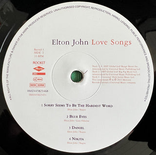 Elton John : Love Songs (2xLP, Comp, RE, RM, 180)