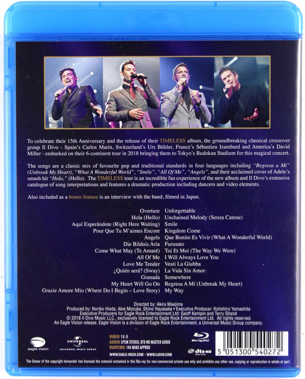 Il Divo : Timeless (Live In Japan) (Blu-ray, RE, RM, Multichannel, DTS)