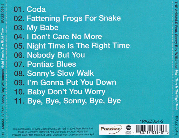The Animals Feat. Sonny Boy Williamson (2) : Night Time Is The Right Time (CD, Album)