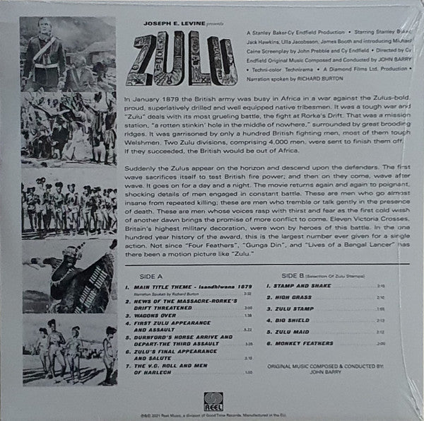 John Barry : Zulu (Original Motion Picture Soundtrack & Themes) (LP, Album, RE, RM, Ora)