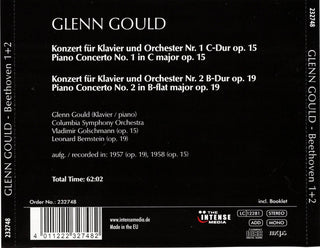 Glenn Gould, Ludwig van Beethoven, Leonard Bernstein, Vladimir Golschmann : Klavierkonzerte 1+2 (Pianos Concertos 1+ 2) (3xCD, Comp, Mono)