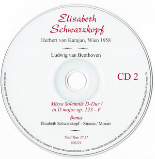 Elisabeth Schwarzkopf, Ludwig van Beethoven, Herbert von Karajan, Christa Ludwig : Missa Solemnis (2xCD, Comp)