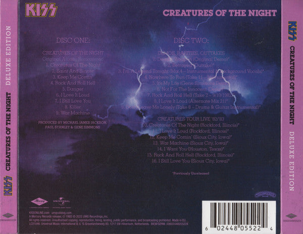 Kiss : Creatures Of The Night  (CD, Album, RE, RM + CD + Dlx, 40t)
