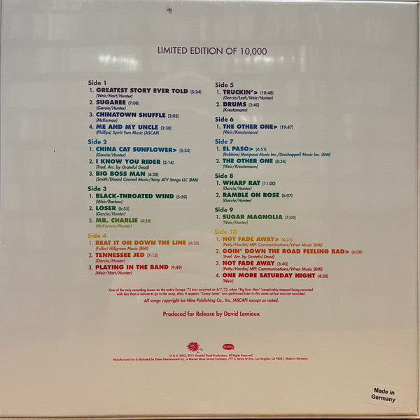 The Grateful Dead : Wembley Empire Pool, London, England 4/7/72 (5xLP, 180 + Box, Album, RSD, Ltd, RE)