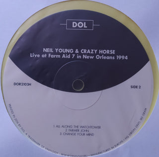 Neil Young & Crazy Horse : Live At Farm Aid 7 In New Orleans 1994 (LP, Album, Unofficial, Yel)