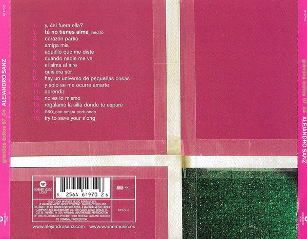 Alejandro Sanz : Grandes Éxitos 97_04 (CD, Comp)