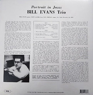 The Bill Evans Trio : Portrait In Jazz (LP, Album, Dlx, RE, 180)
