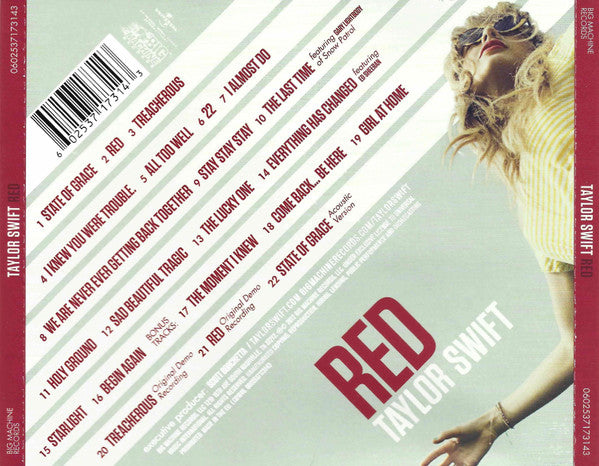 Taylor Swift : Red (2xCD, Album, Dlx, RE)