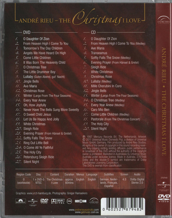 André Rieu And His Johann Strauss Orchestra* : The Christmas I Love (DVD-V, NTSC + CD, Album)