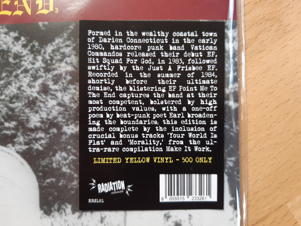 Vatican Commandos : Point Me To The End  (LP, RE, Yel)