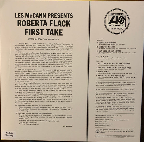 Roberta Flack : First Take (LP, Ltd, RE, RP, Cry)