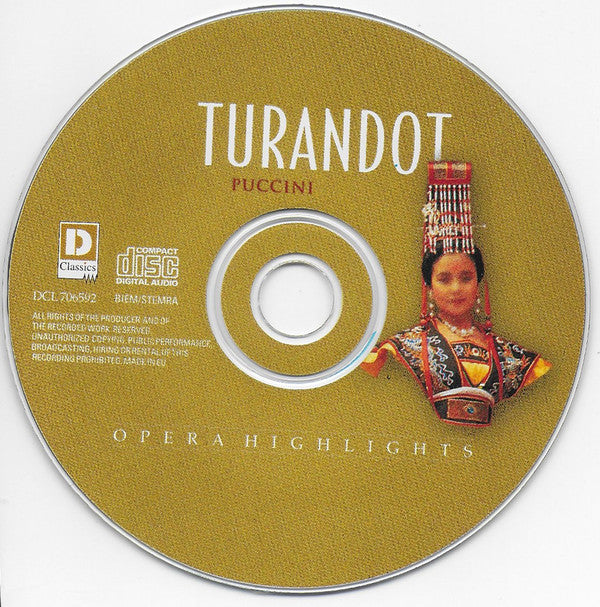 Giacomo Puccini - Francesca Patanè, Wolfgang Schmidt (3), Fiamma Izzo D'Amico, Württembergische Philharmonie Reutlingen, Roberto Paternostro : Turandot (CD, Album)