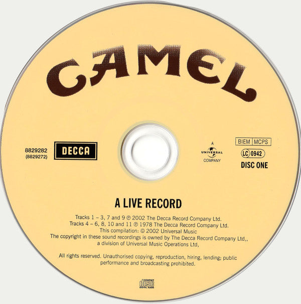 Camel : A Live Record (2xCD, Album, RE, RM)