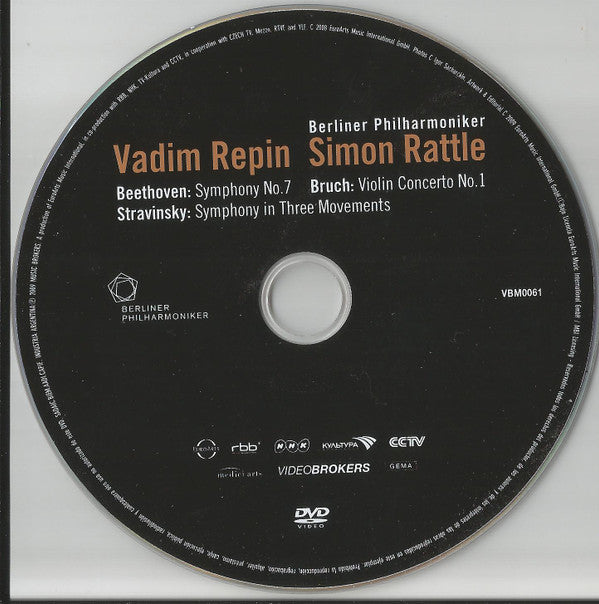 Berliner Philharmoniker, Sir Simon Rattle, Vadim Repin, Ludwig van Beethoven, Max Bruch, Igor Stravinsky : Symphony No.7 / Violin Concerto No.1 / Symphony In Three Movements  (DVD-V, Multichannel, NTSC)