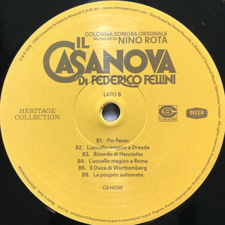 Nino Rota : Il Casanova Di Federico Fellini (Colonna Sonora Originale) (2xLP, Album, RE, RM)