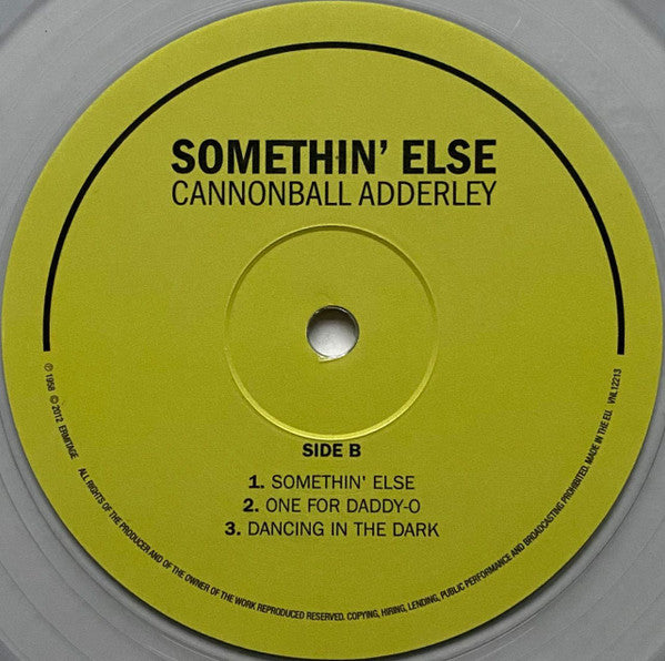 Cannonball Adderley : Somethin’ Else (LP, Album, RE, cle)