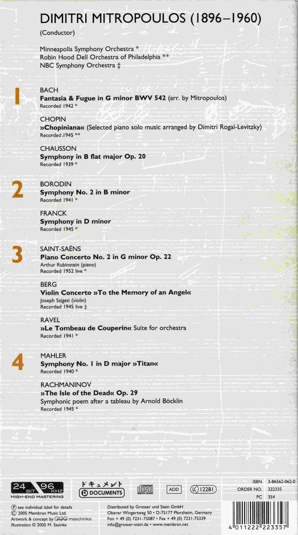 Dimitri Mitropoulos : Mitropoulos (4xCD, Comp, RM)