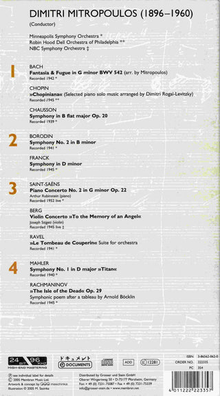 Dimitri Mitropoulos : Mitropoulos (4xCD, Comp, RM)