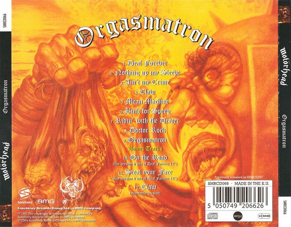 Motörhead : Orgasmatron (CD, Album, RE, RM)