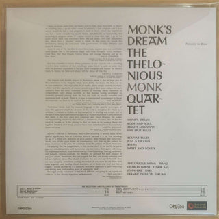 The Thelonious Monk Quartet : Monk's Dream (LP, Album, RE, 180)