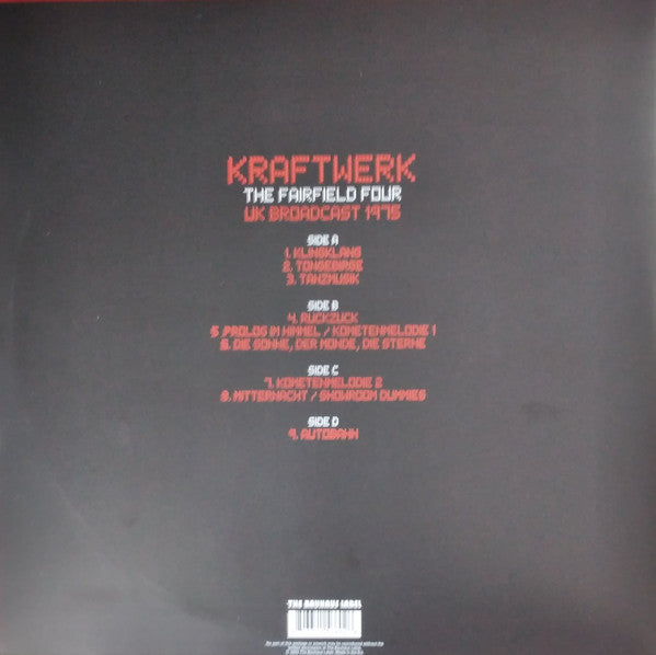 Kraftwerk : The Fairfield Four UK Broadcast 1975 (2xLP, Unofficial, Gat)