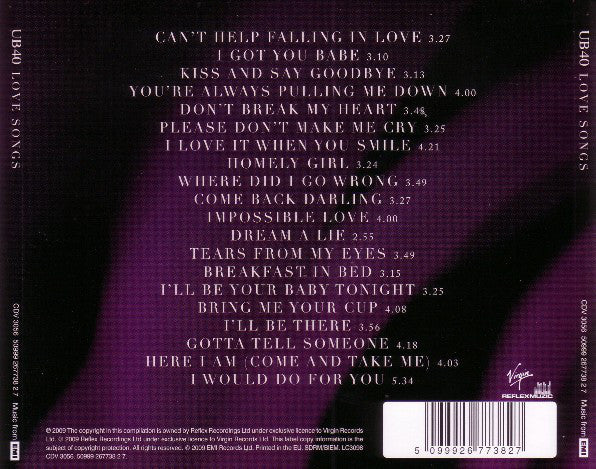 UB40 : Love Songs (CD, Album, Comp)