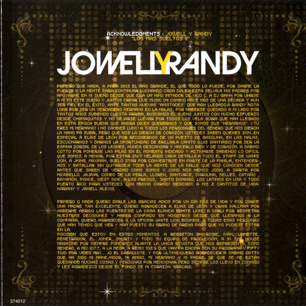 Jowell Y Randy : Los Más Sueltos Del Reggaetón (CD, Album)