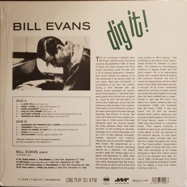 Bill Evans : Dig It! (LP, Comp, Mono, RE)