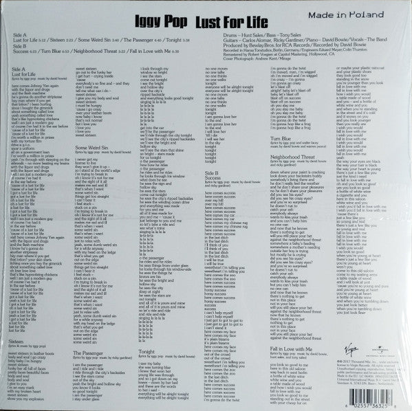 Iggy Pop : Lust For Life (LP, Album, RE, RM)