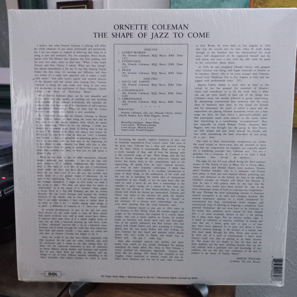 Ornette Coleman : The Shape Of Jazz To Come (LP, Album, RE, Vin)