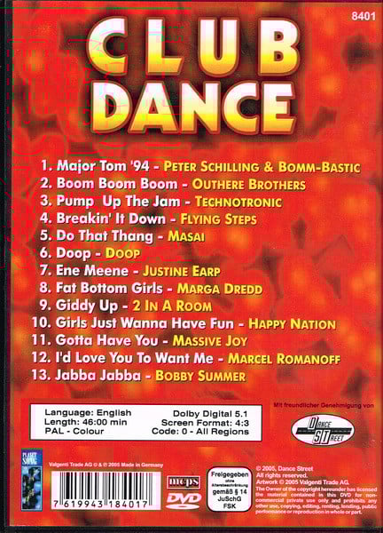 Various : Club Dance  (DVD-V, Comp, PAL)