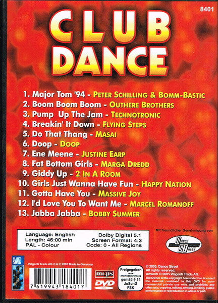Various : Club Dance  (DVD-V, Comp, PAL)