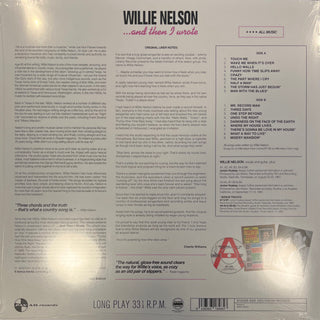 Willie Nelson : ... And Then I Wrote (LP, Album, Ltd, RE, RM, 180)