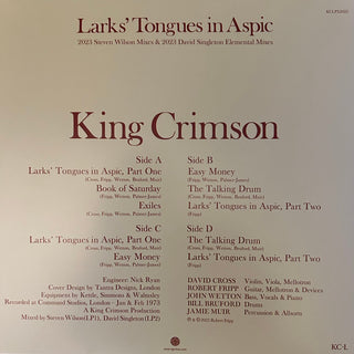 King Crimson : Larks' Tongues In Aspic 2023 Mixes (LP, Album, RE + LP)