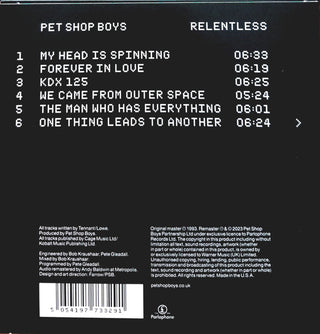 Pet Shop Boys : Relentless (CD, Album, RE, RM)