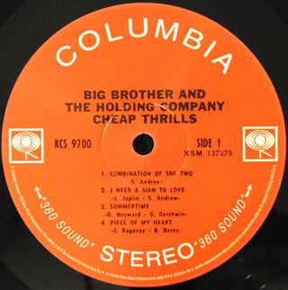 Big Brother & The Holding Company : Cheap Thrills (LP, Album, RE, Gat)