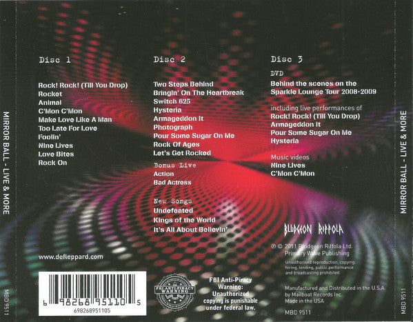 Def Leppard : Mirror Ball - Live & More (2xCD, Album + DVD-V)