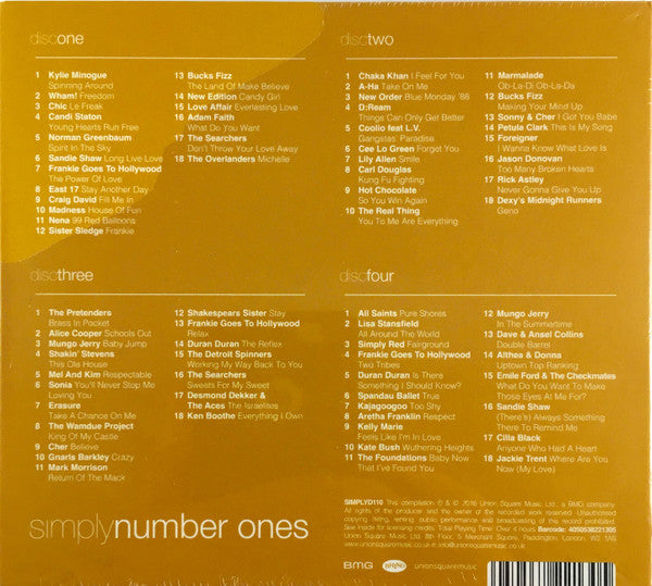 Various : Simply Number Ones (4 CDs Of Classic Number One Hits) (Box + 4xCD, Comp)
